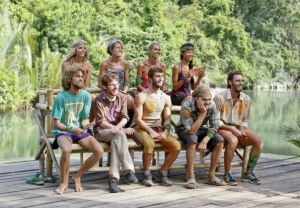 The remaining contestants at the Survivor Auction.